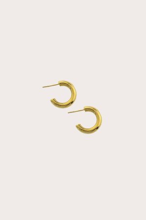 Klasikiniai aukso spalvos c formos hoops (mažesni) auskarai